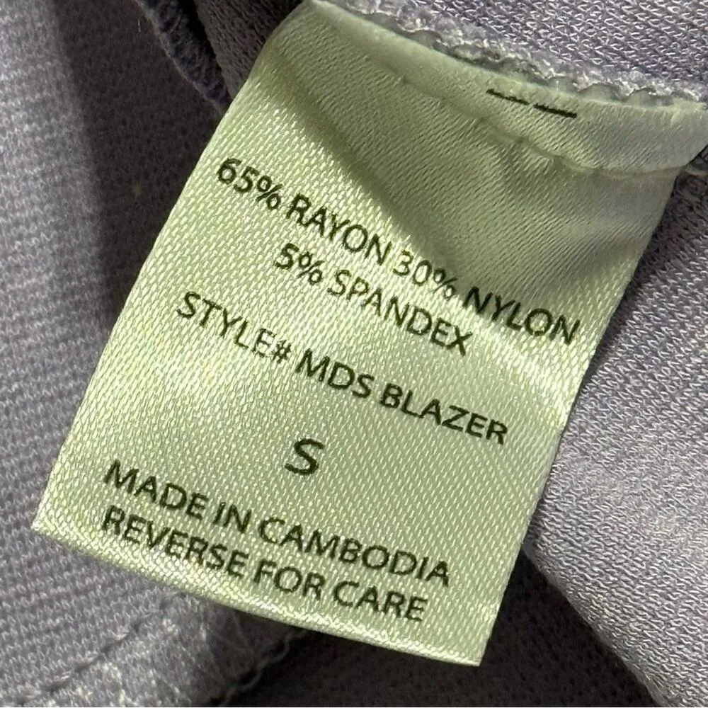 Dear Scarlett small lavender 3/4 blazer ruched sleeves side pockets slim fit NWT Purple - Image 8