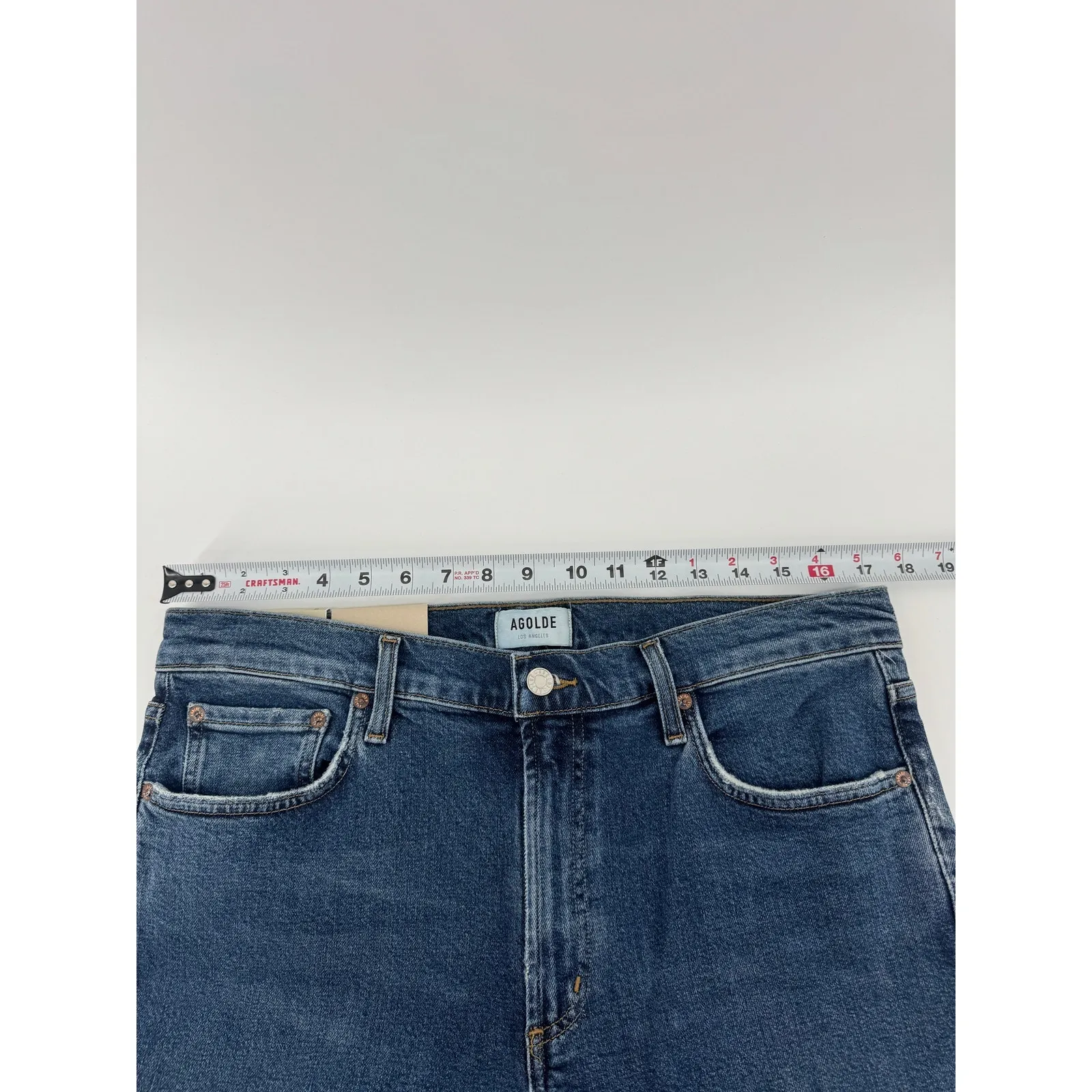 AGOLDE Kye Mid Rise Straight Crop Jeans Womens Sz 31 NWT Mirage Mid Wash Denim - Image 10