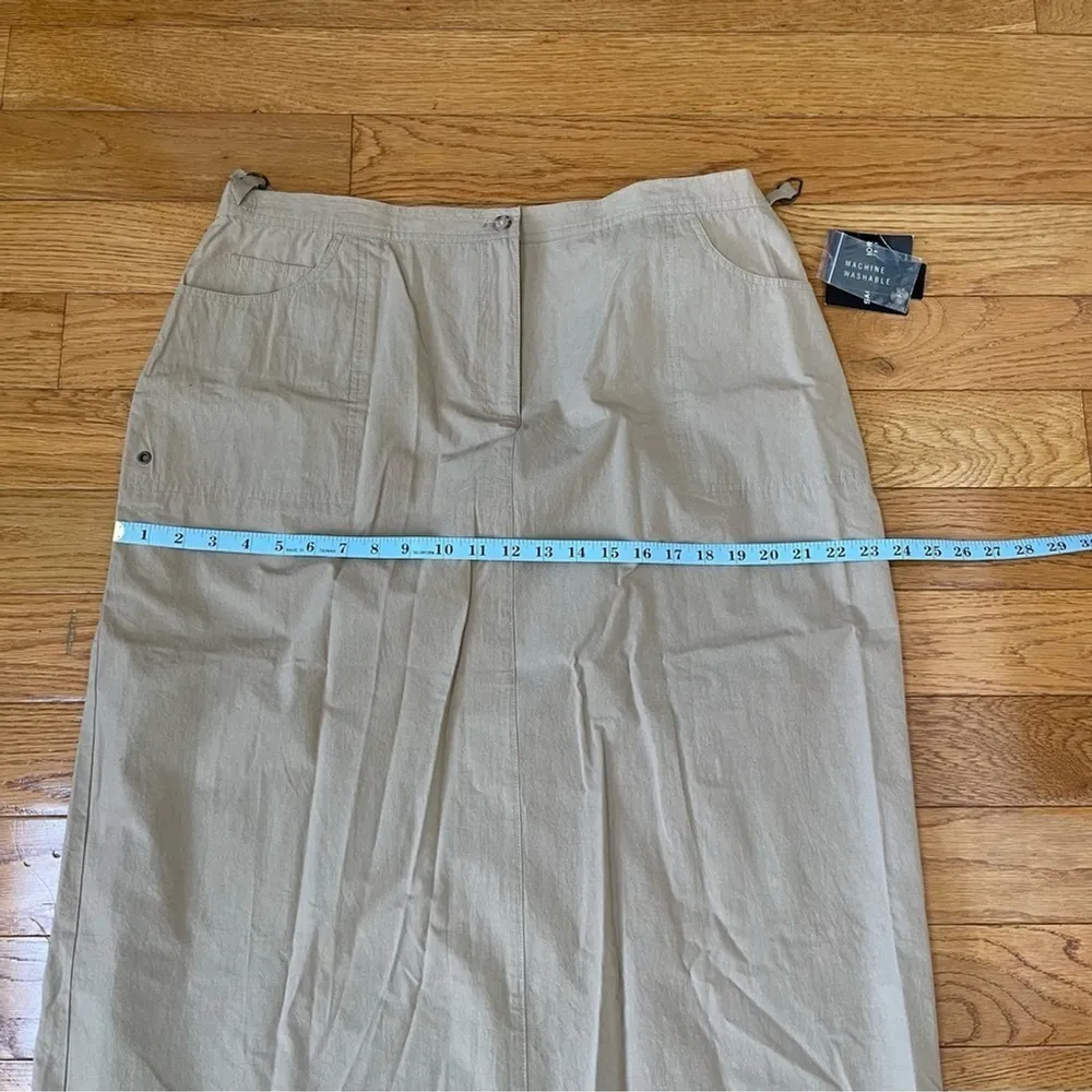 Sag Harbor Sport safari maxi skirt beige cotton Sz XL - Image 10