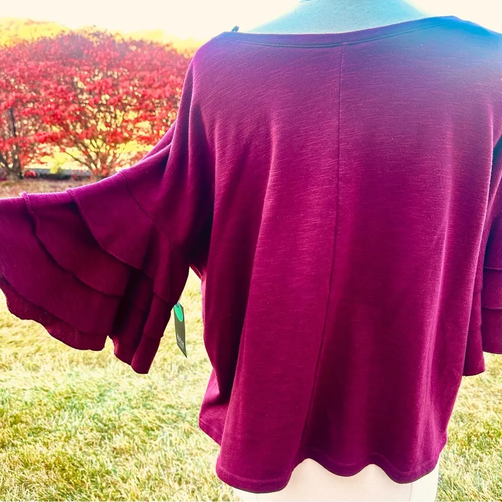 a.n.a A New Approach Deep Ruby Petite Top - Image 7