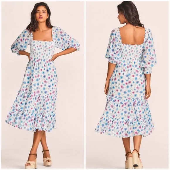 💕LOVESHACKFANCY💕 Miri Midi Dress ~ Deep Cotton Candy 1000% Cotton Size P NWT - Image 2