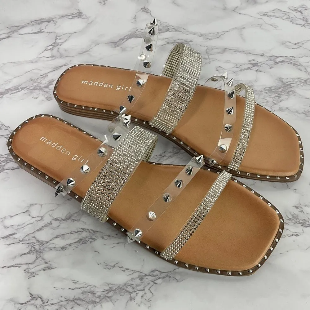 Madden Girl Highwayy Strappy Studded Rhinestone Sandals 9.5 NWOB - Image 6