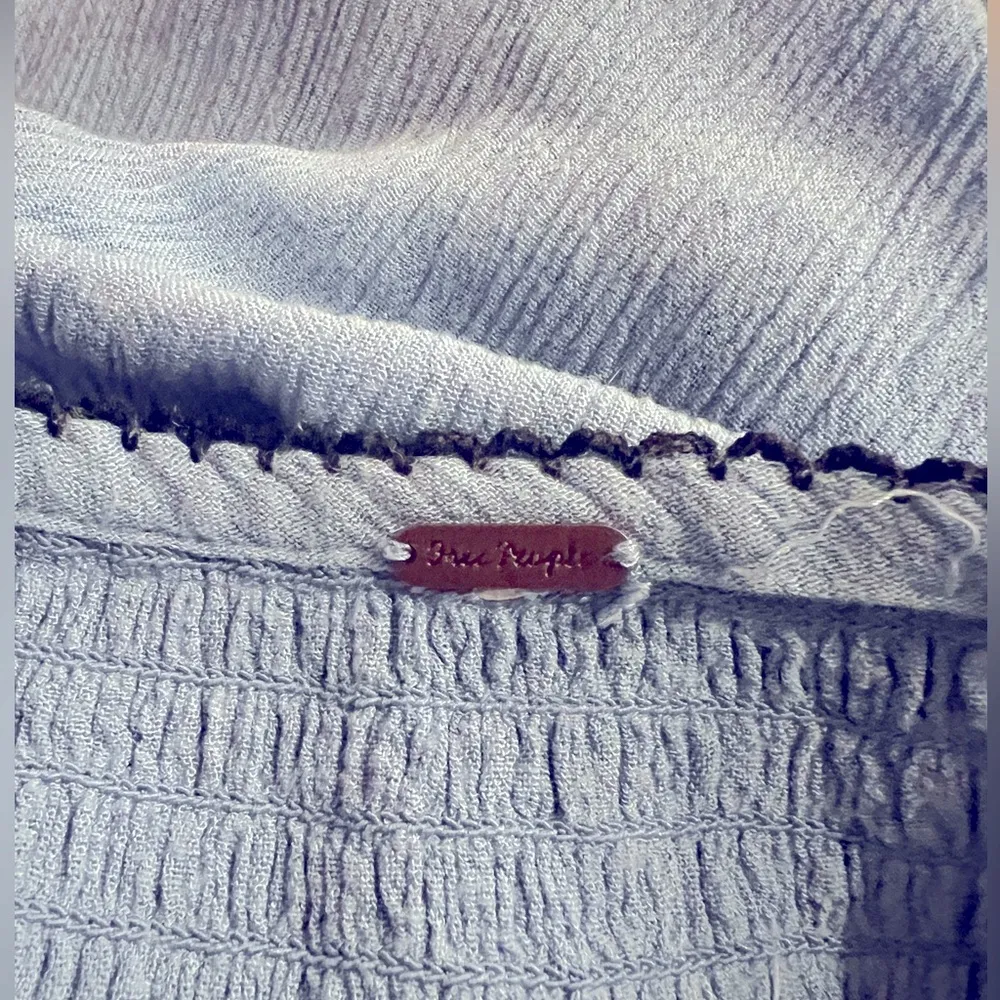 FREE PEOPLE Wind Willow Mini Dress River Skies Blue Size Small - Image 12