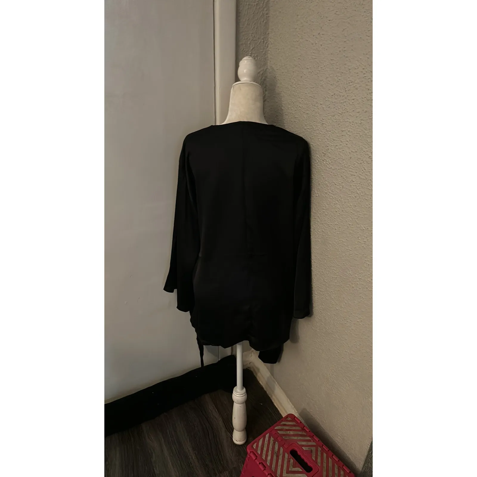 ASOS Black V- neck Maternity Top Adjustable Tie Back NEW Classic Preppy Boho - Image 2