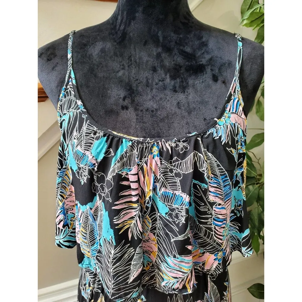 Yado Womens Black 100% Rayon Sleeveless Scoop Neck Ruffle Long Maxi Dress Size M Size M - Image 5