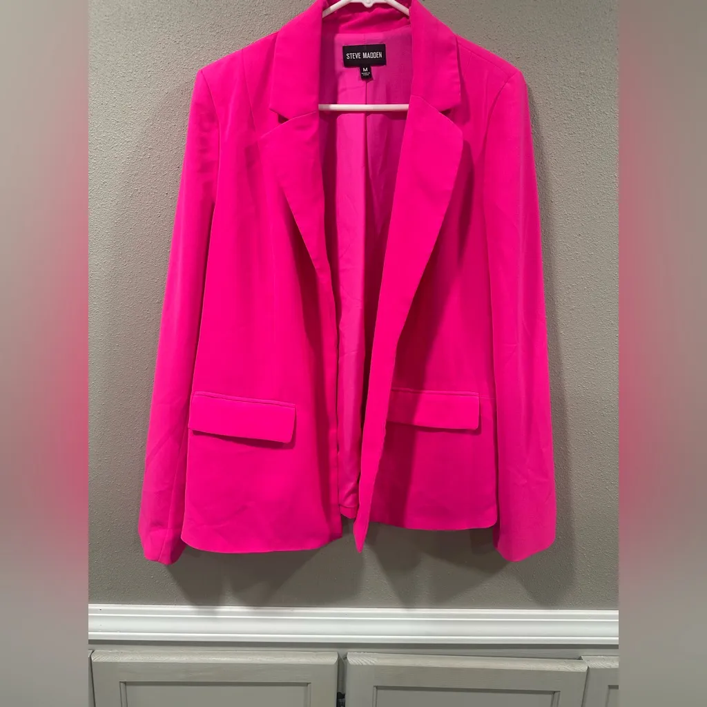 Steve Madden Payton Blazer Hot Pink Revolve - Image 4