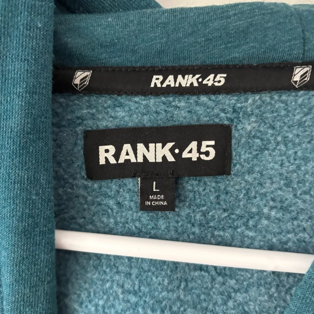 Rank 45 Blue Hoodie Pullover Sweatshirt Size L - Image 6