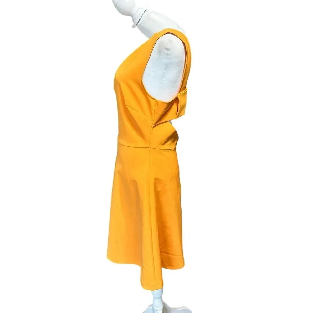 Zara Women women's size medium mustard yellow cutout sleeveless dress - Image 3