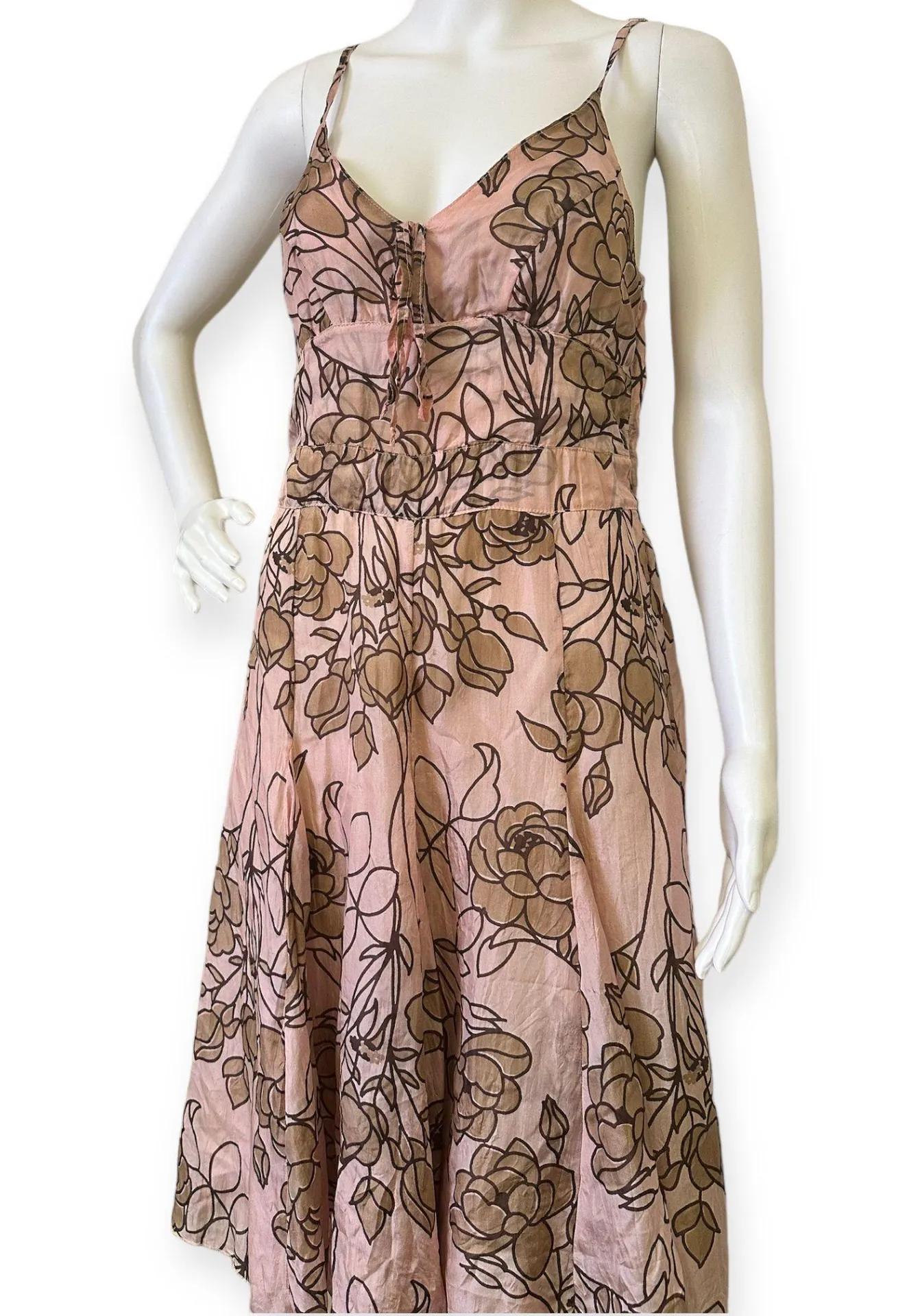 Vintage ORO Pagoda Silk Dress Size M - Image 4