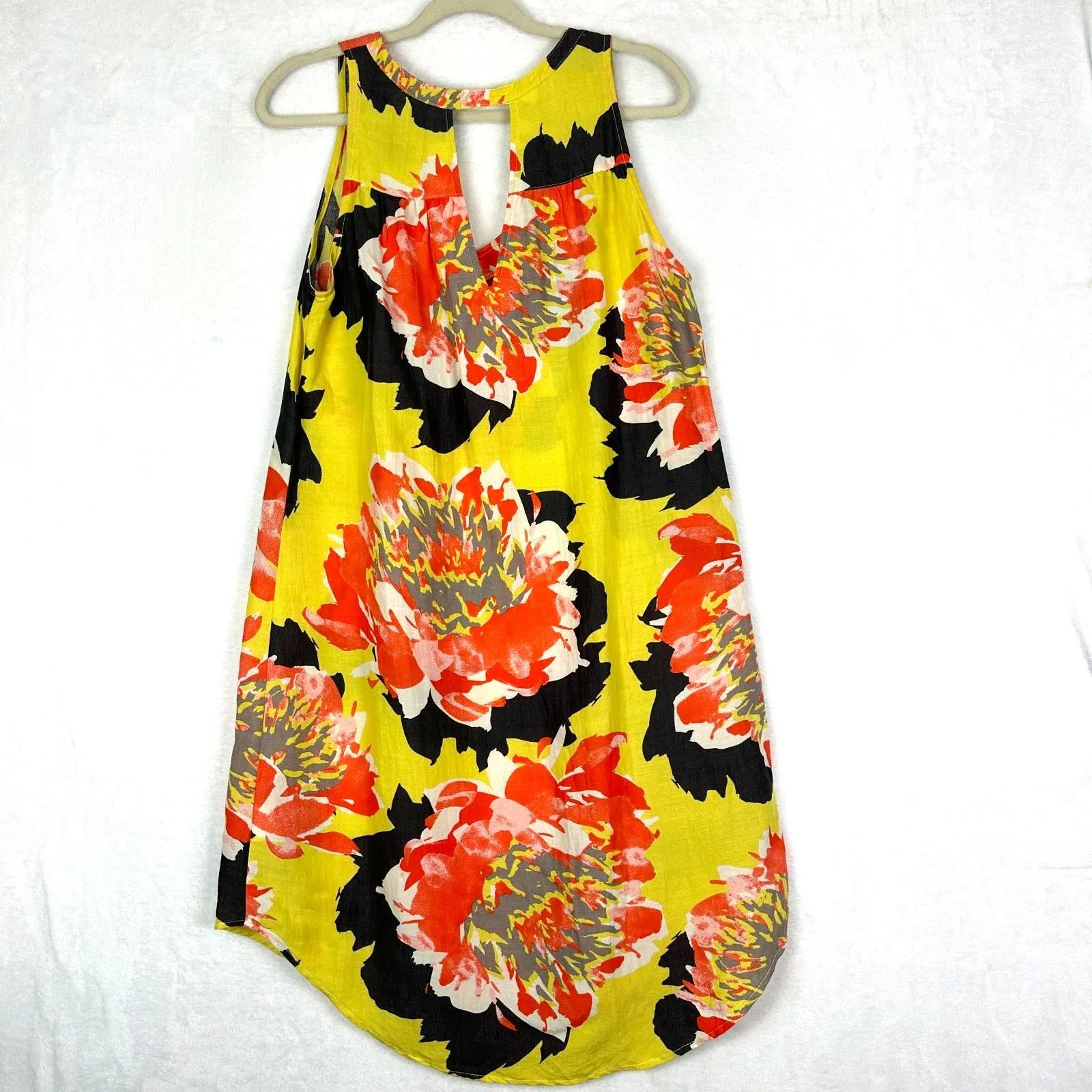 Uncle Frank Floral Dress Size Small Ramie Viscose Vibrant Sleeveless Shift - Image 2