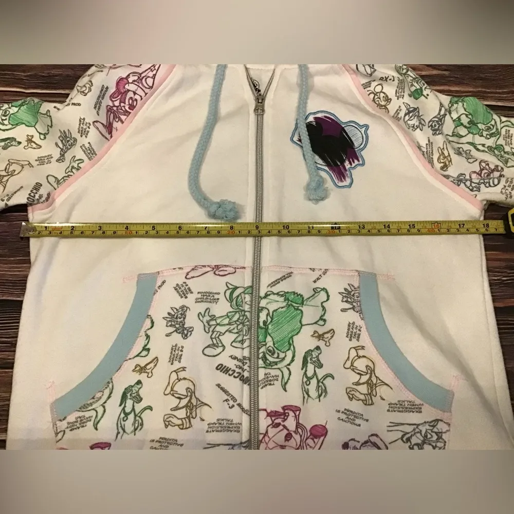 Disney Ink & paint sweatshirt zippered hoodie size XS - Image 3
