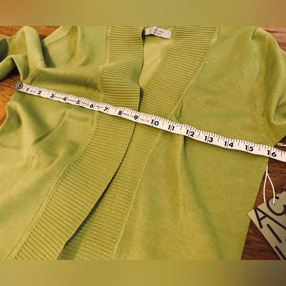Open front Cardigan wasabi green size S - Image 10