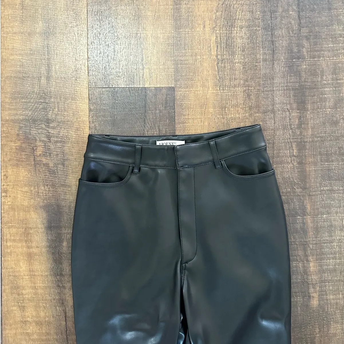 House of CB Faux Leather High Waisted Skinny Pants Black Size M - Image 4