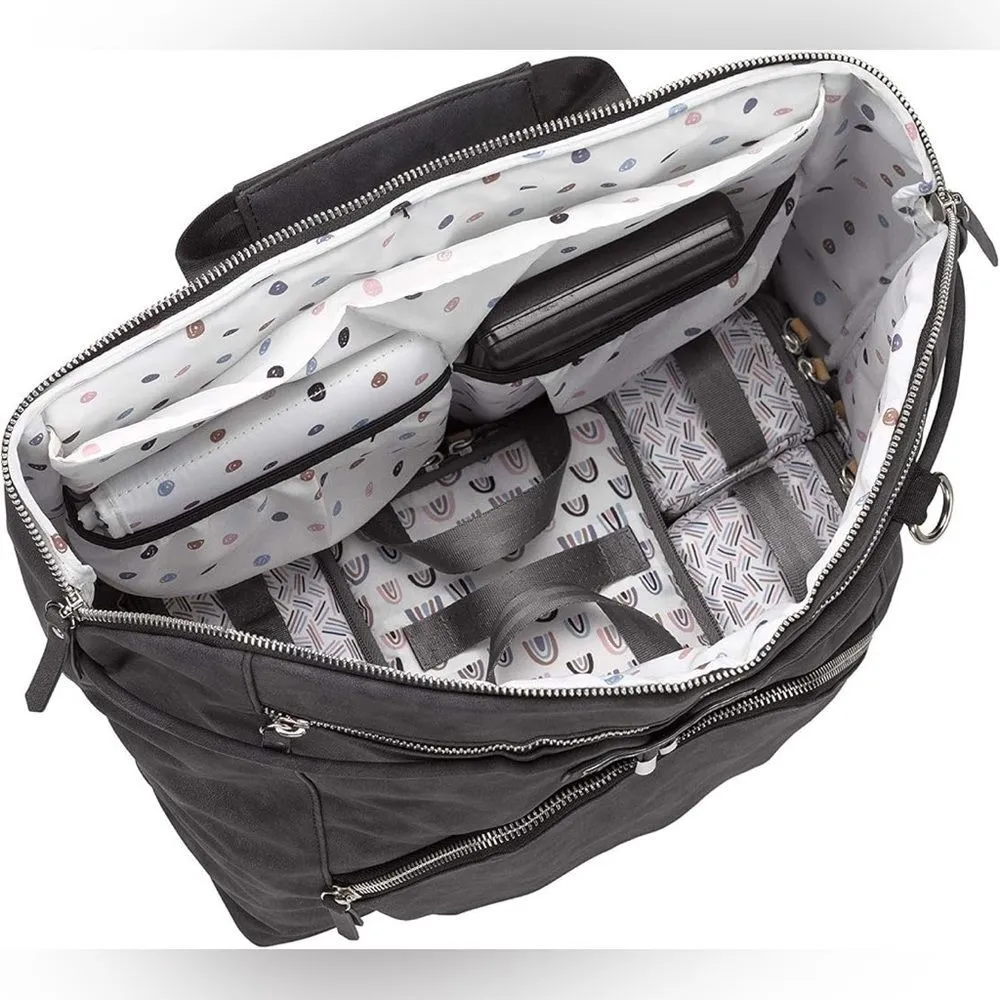 Petunia Pickle Bottom Cinch Convertible Backpack Baby Diaper Bag Spacious NWT Gray - Image 6
