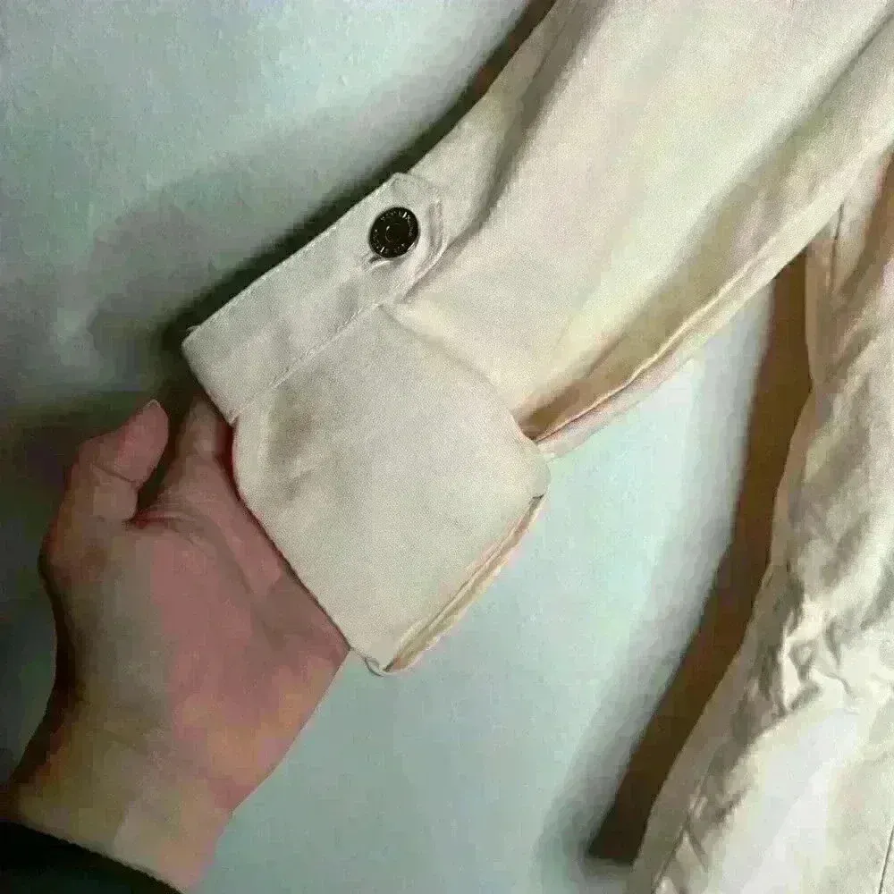 White House Black Market Lightweight Denim Jacket‎ Peach Sz 6 - Image 6