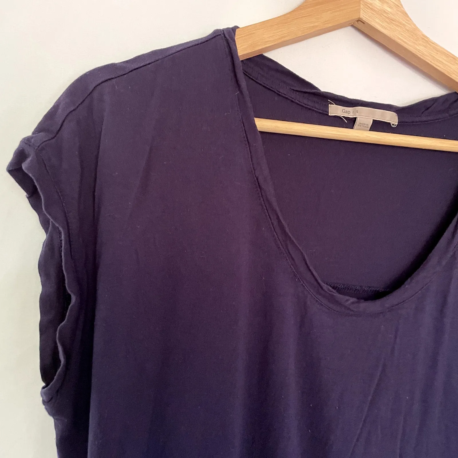 GAP indigo short sleeved shirt women's summer top size S rayon top casual - Image 2