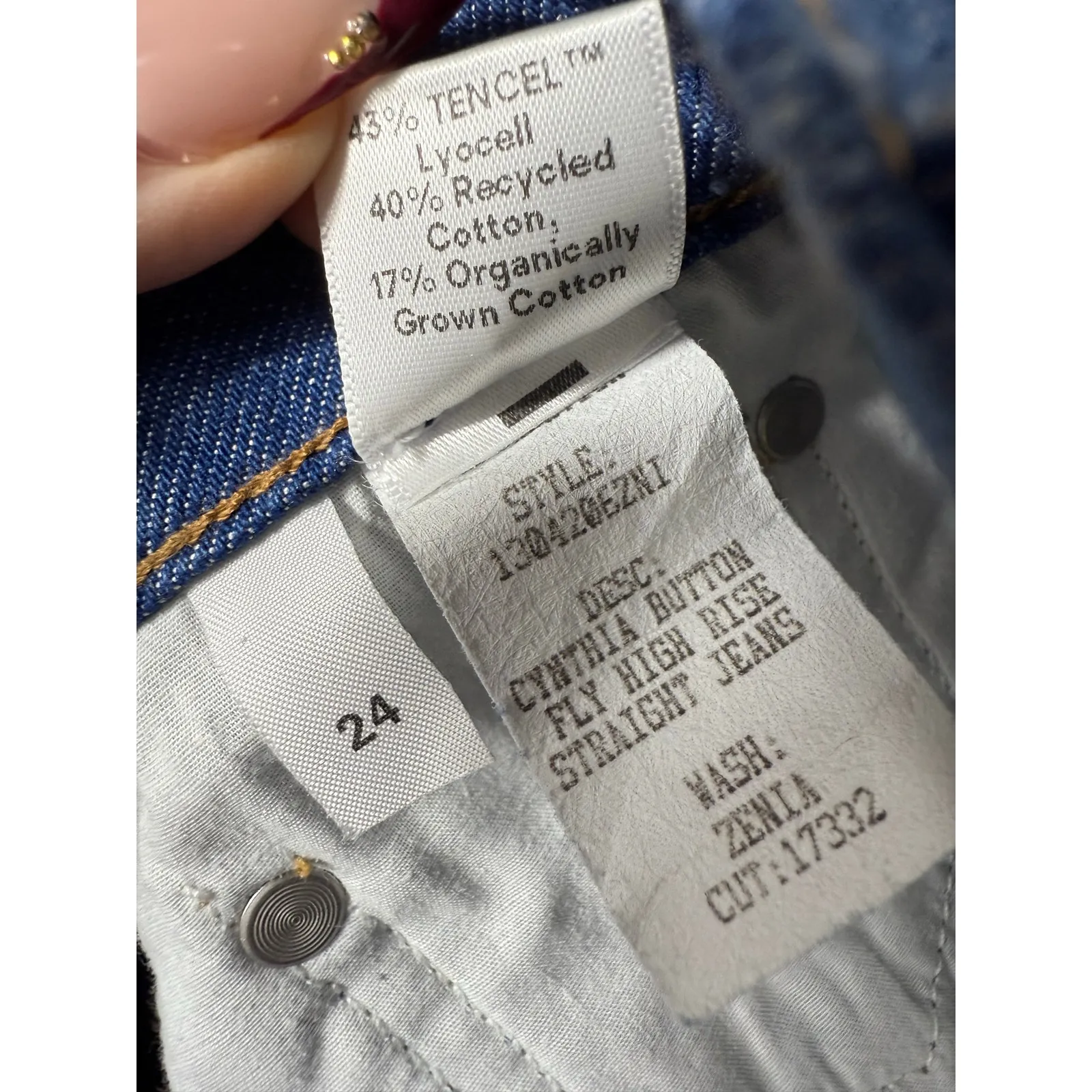 NEW-NWT Reformation Cynthia Button Fly High Rise Straight Jeans Size 24 - Image 8