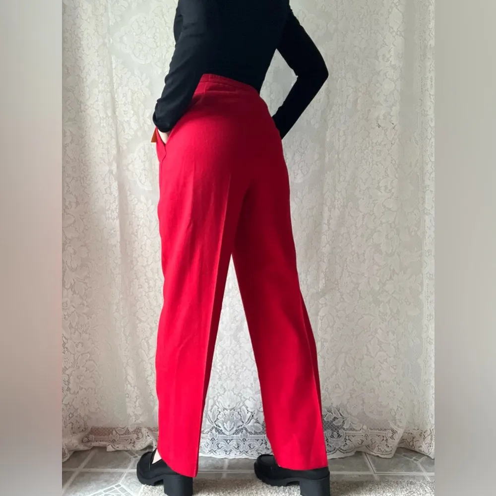 Vintage Highwaisted 100% Red Deadstock Straight Leg Pants Size 25 - Image 5