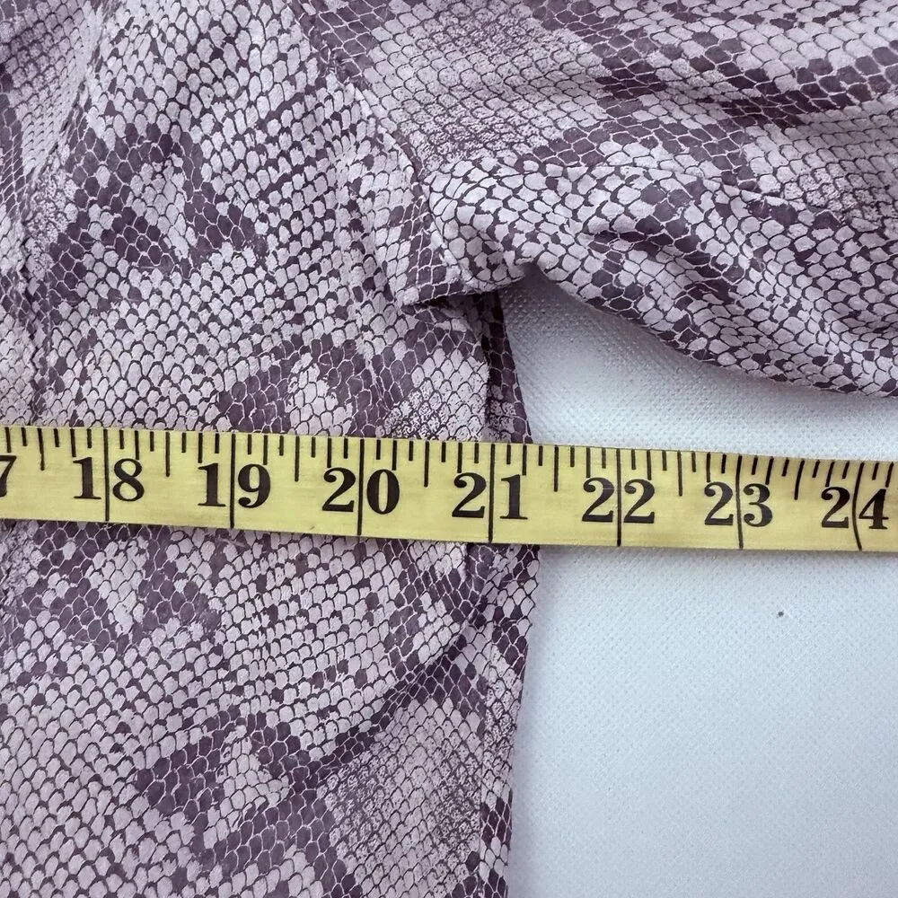 Chi By Falchi Leather Jacket Women’s XL Purple Snake Print Python Casual Office - Image 8