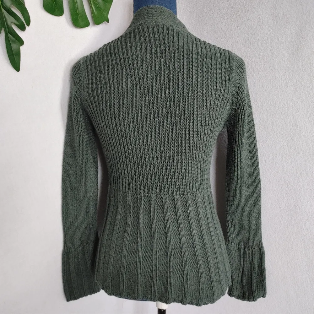 89th and Madison Green Cardigan Sweater - Image 4