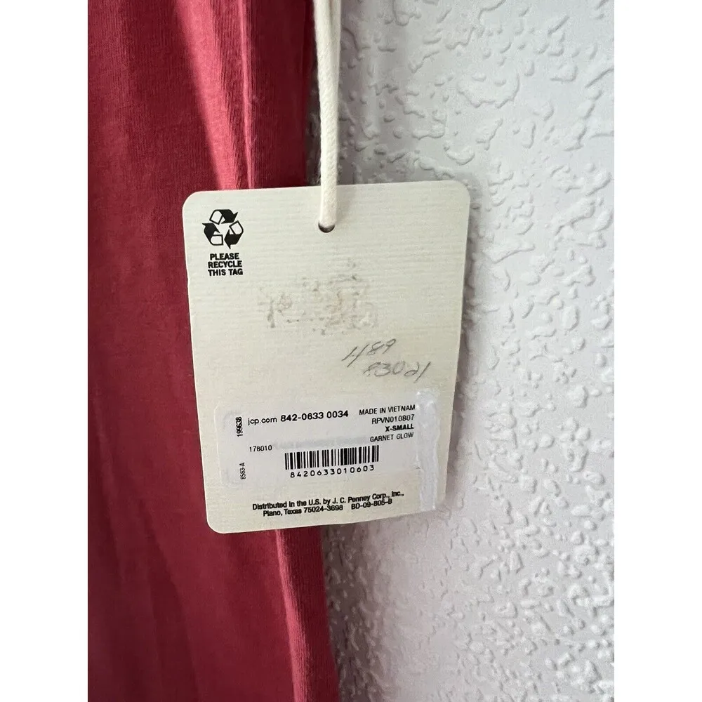 Ana A New Approach Womens Garnet Glow V Neck Cap Sleeve Top Size XS - Image 3