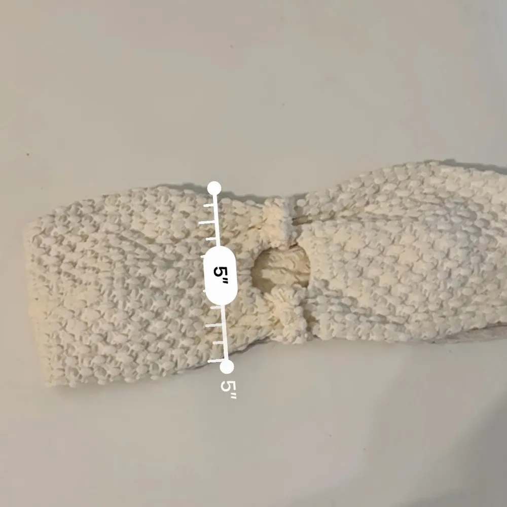 Strapless Cut Out Bandeau Bikini Top-Textured Beige Size Small - Image 9