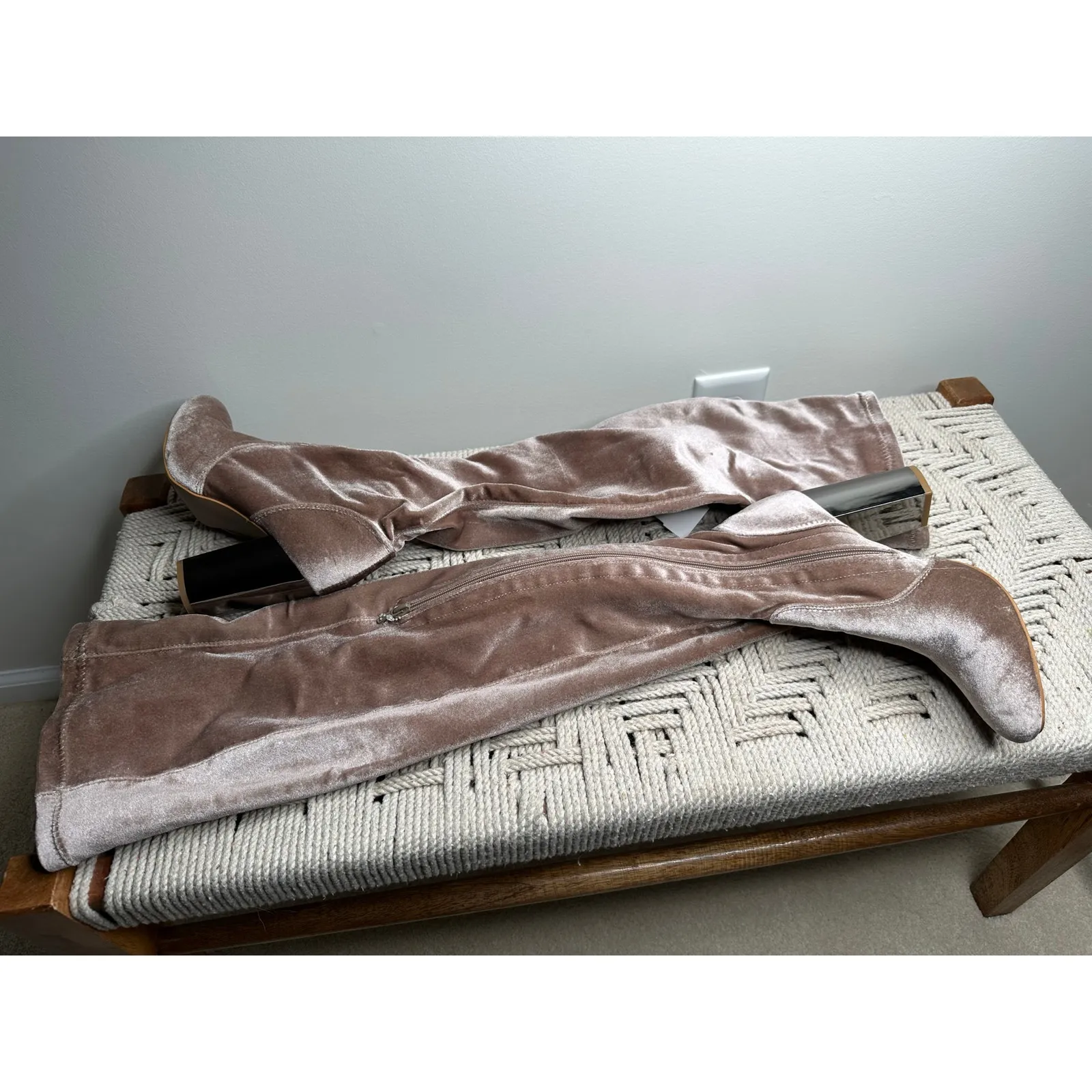 Shoe Dazzle: Velour Thigh High Boots Purple Size 7.5 - Image 2