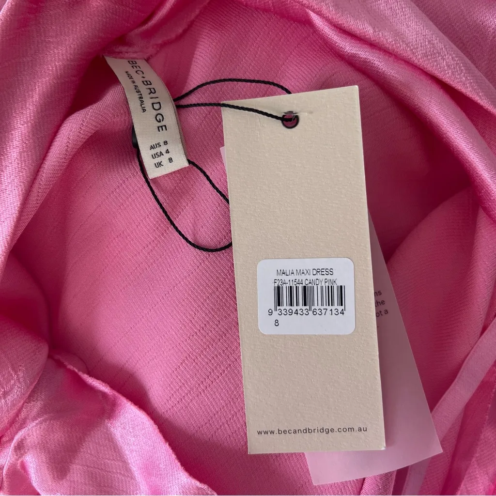 NEW NWT Bec + Bridge Mali Maxi Dress In Candy Pink - Image 8