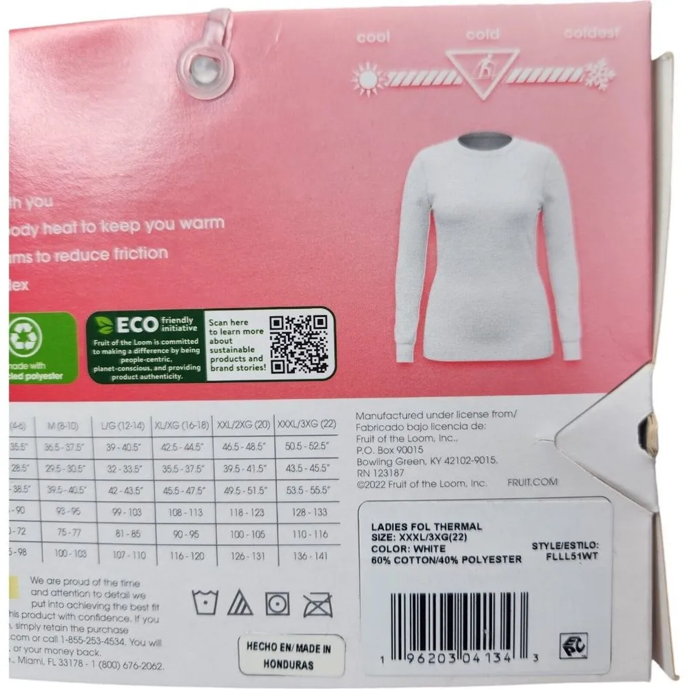 Fruit of the Loom EverSoft Women's Waffle Crew Shirt Size White 3X (22) NEW - Image 11