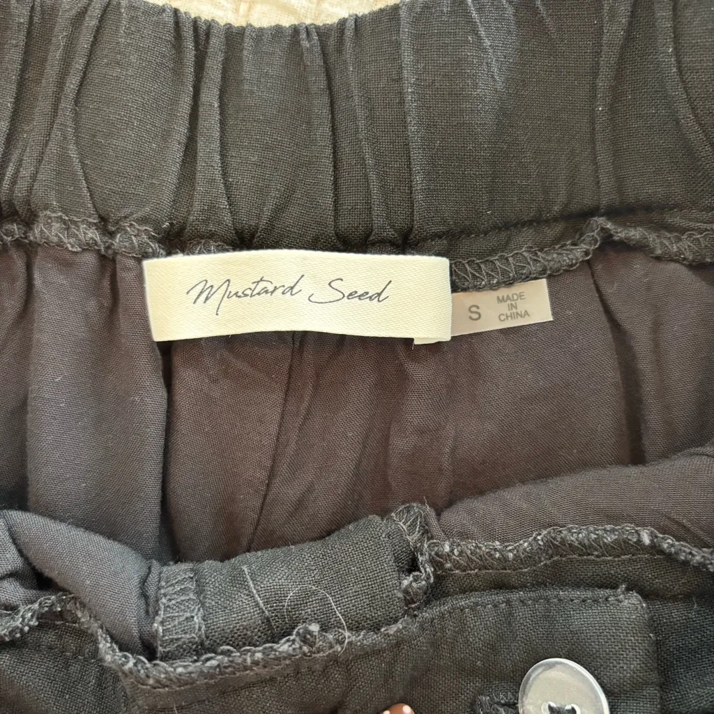 Mustard Seed Women's High Waist Wide Leg Trouser Pants Linen Blend Size Small - Image 5