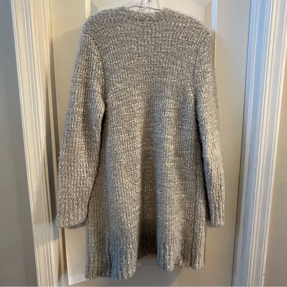 INC Women's Gray Oversized Cardigan Sweater M Long Sleeve Casual Knit Size M - Image 8