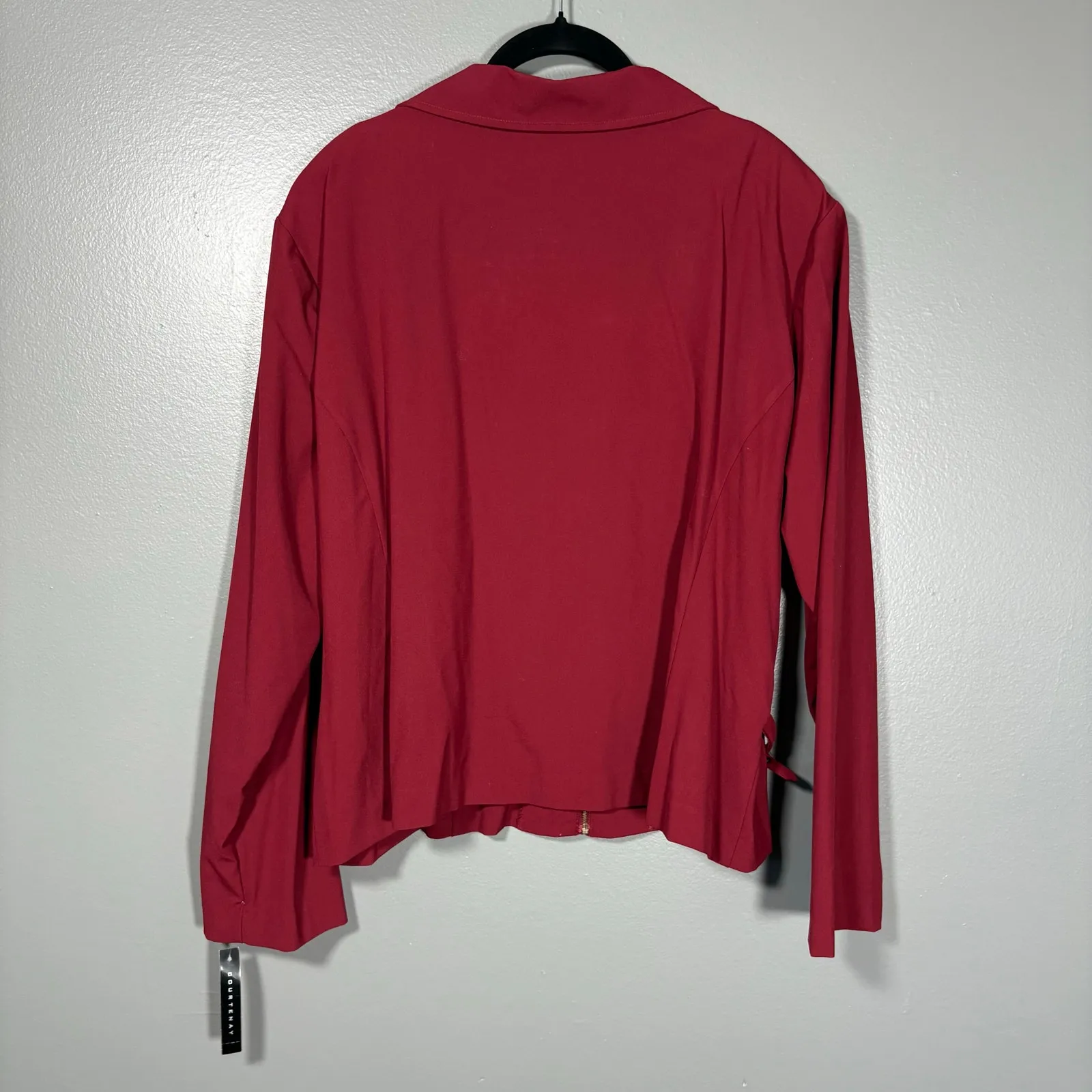 Courtenay NWT Burgundy Zip Front Stretch Blazer Jacket - Image 7
