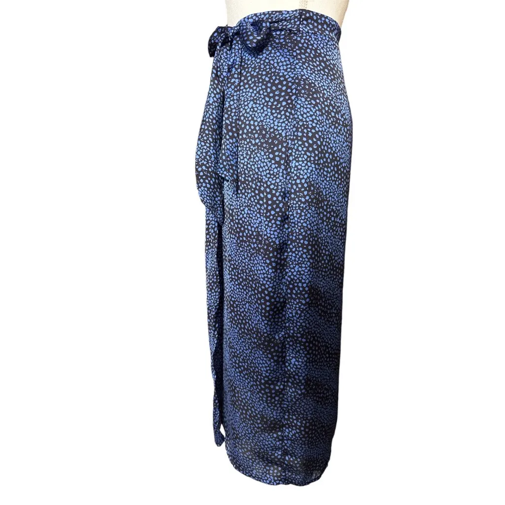 Kelly Renee Blue & Black Snake Skin Print Wrap Skirt‎ Size L Size L - Image 2