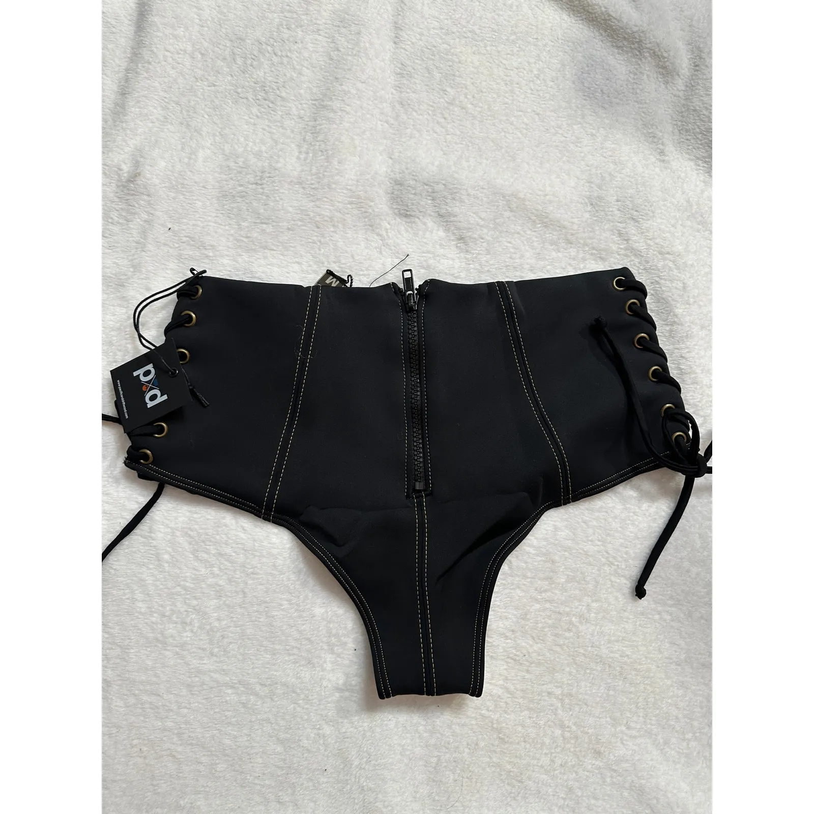 Pacific & Driftwood The Soft Machine Bikini Bottom Womans Medium NWT Black - Image 3