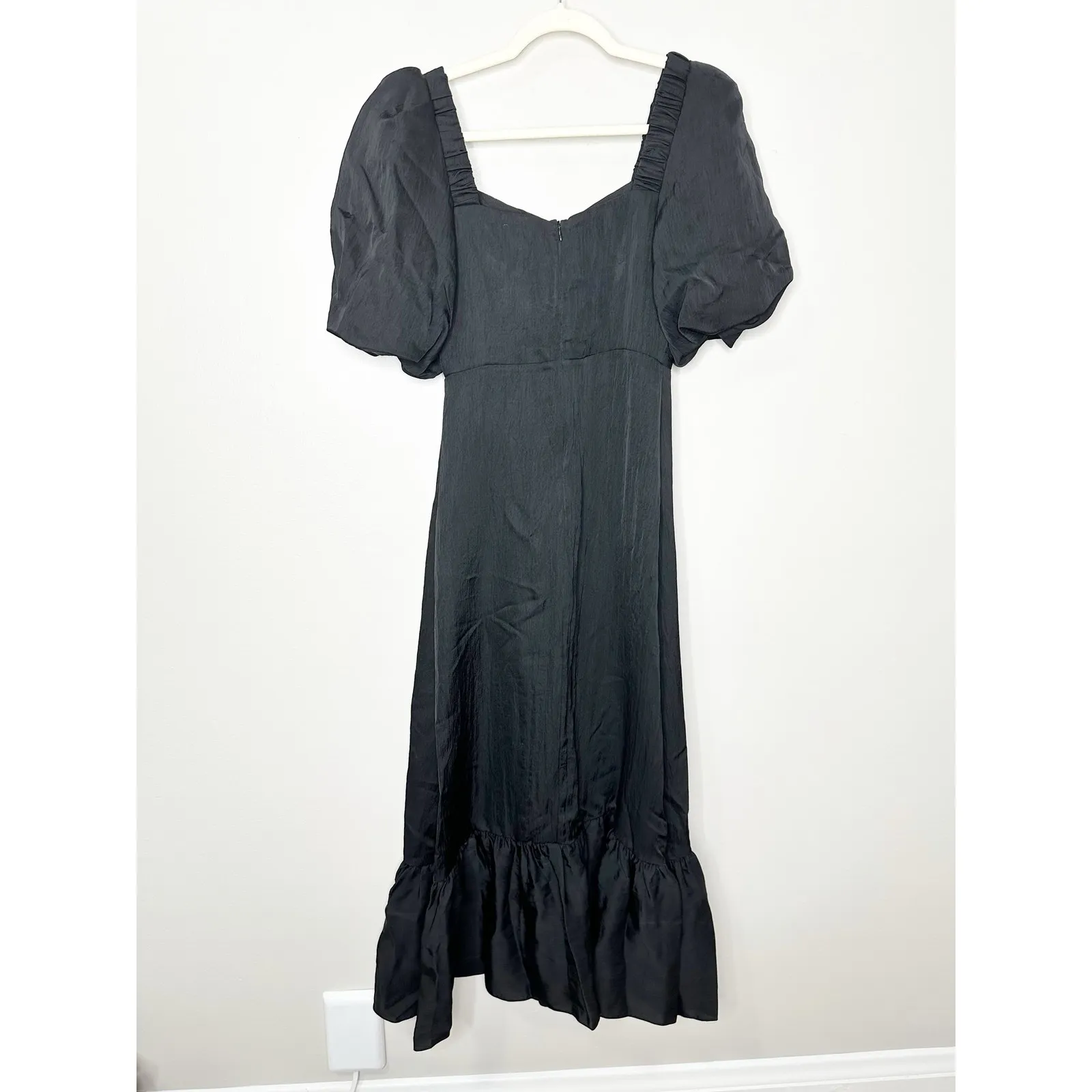 Sandro Falbala Black Rhinestone Embellished Puff Midi Dress 34 NEW - Image 3