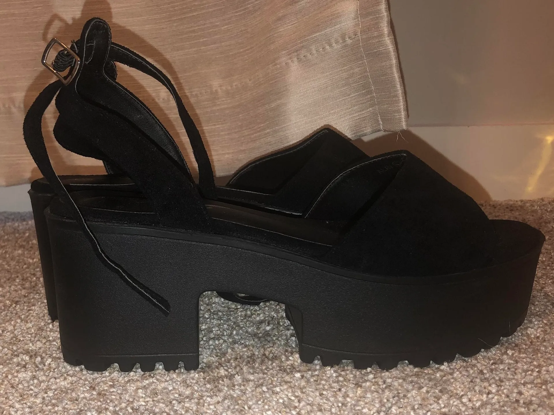Nasty Gal Black Platform Sandles - Image 2