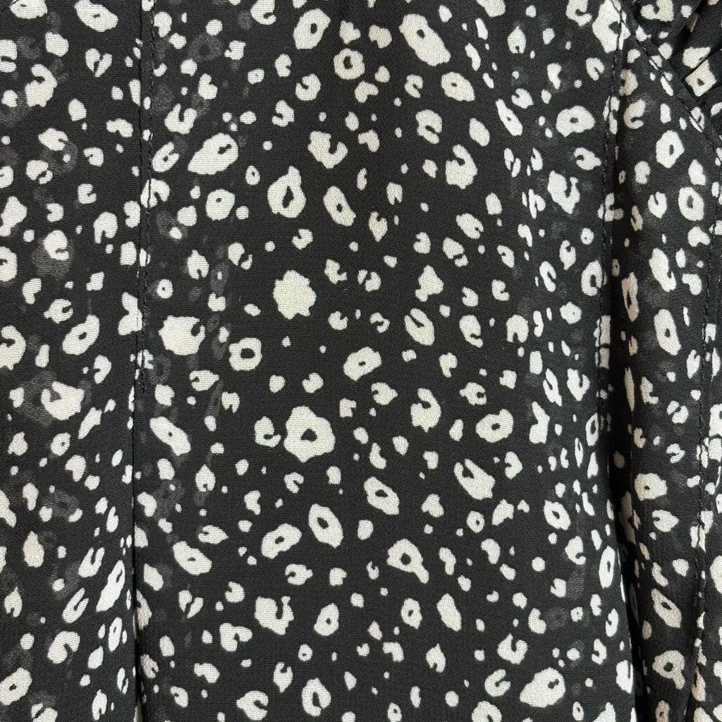 Entro Woman’s Black and White Abstract Floral Bohemian Boho Mini Dress Sz Large - Image 5