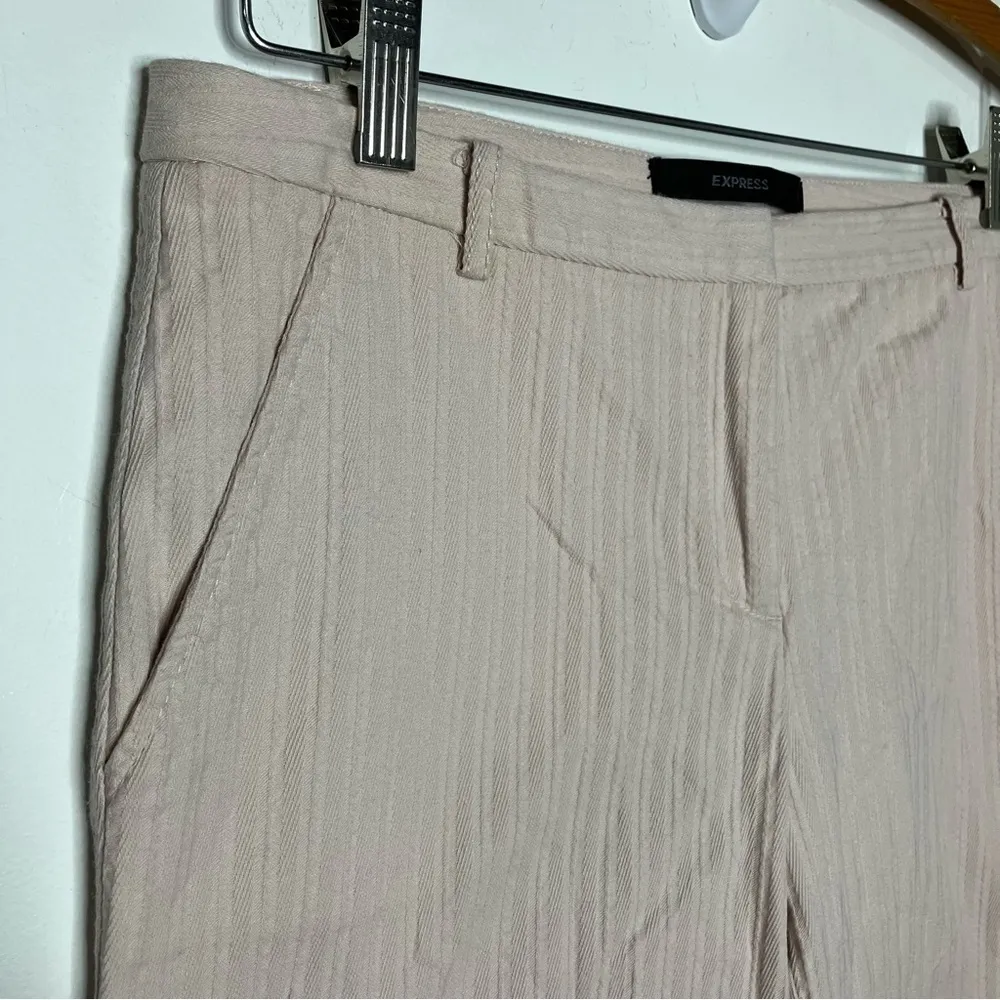 Express Editor‎ pants textured wide leg low rise light pink size 6 - Image 2