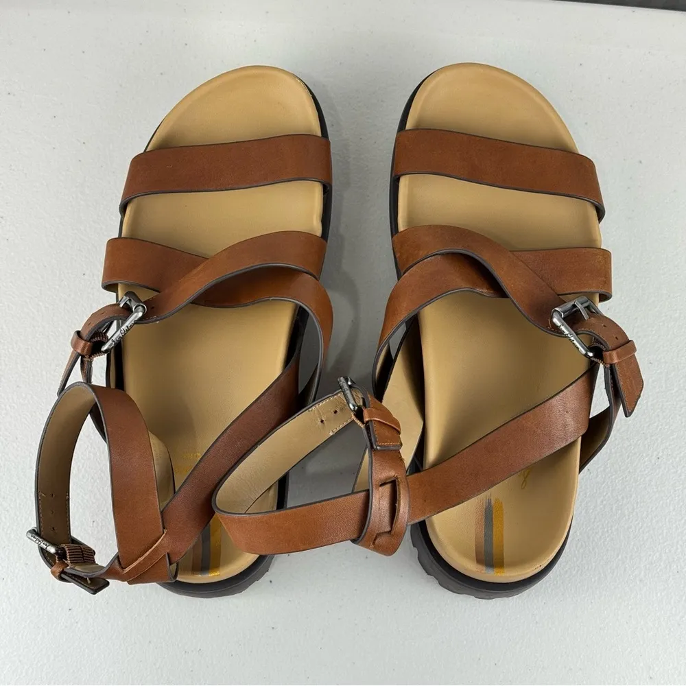 Sam Edelman Eleanora Lug Sole Dark Bourbon Brown Strappy Sandals Size 9 EUR 39 - Image 7
