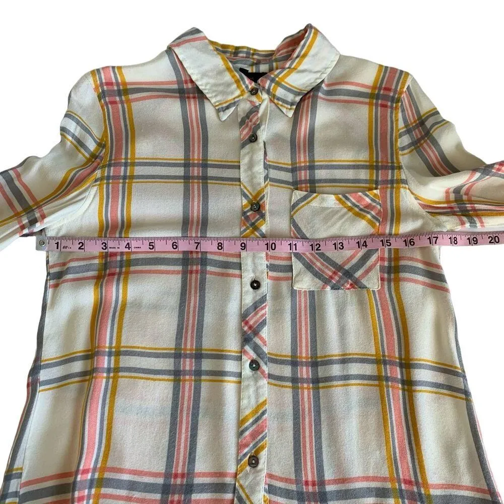 Via Penny Lane Reworked Apparel | Whitney Houston Custom Plaid Button Up Shirt Pink - Image 6