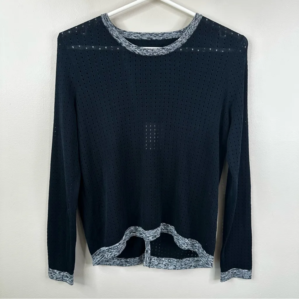 NEW Rag & Bone Arianna Pullover Sweater Womens S Perforated Split Back Cotton - Image 4