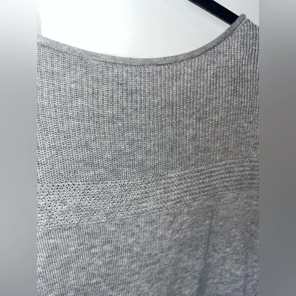 Caslon Sweater Light Grey Nordstrom Silver Long Sleeve Dolman Pleated Knit Large - Image 15