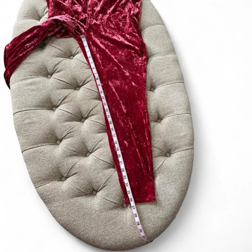 Torrid Red Crushed Velvet Leggings - Image 9