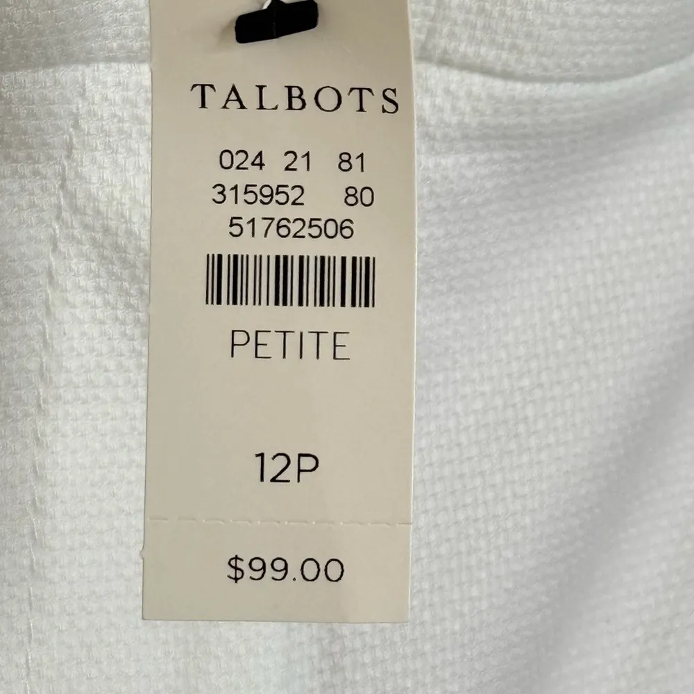 Talbots Slim Crop White Pants Size 12 Petite Black Ric Rac Trim Summer - Image 4