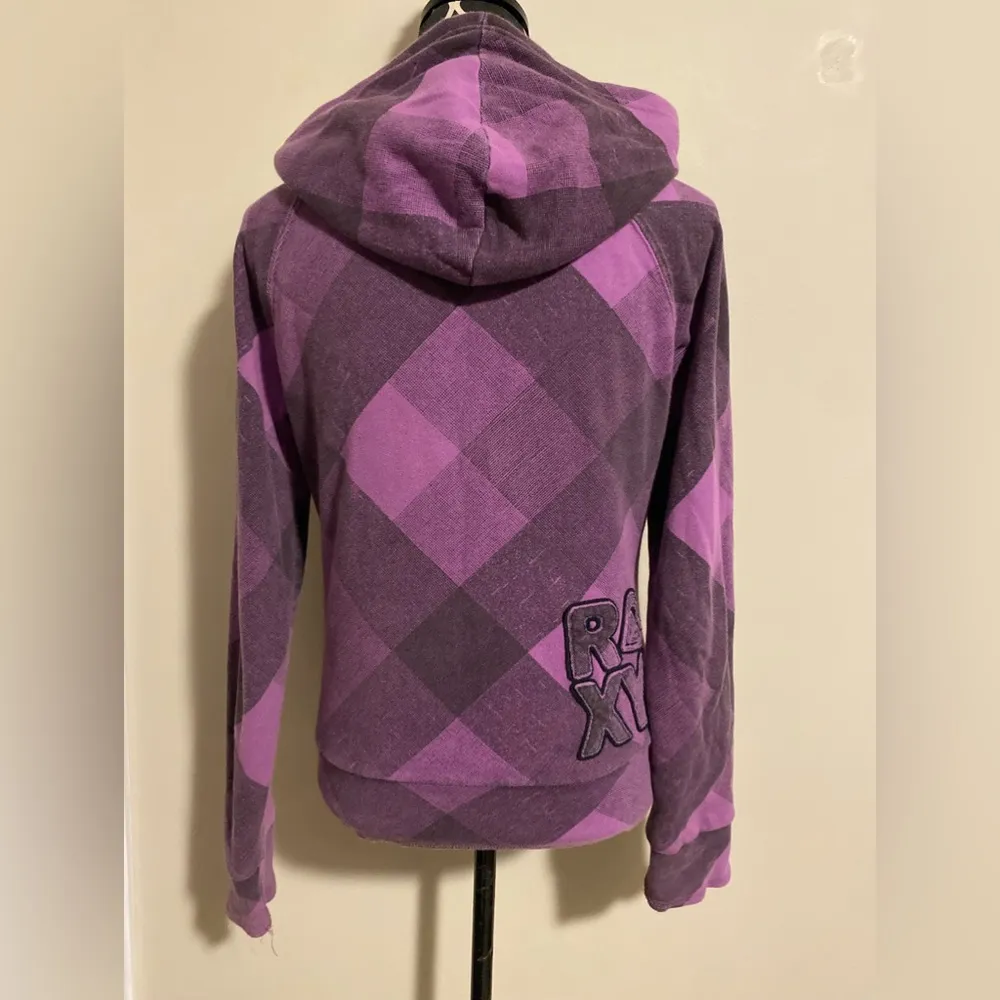 EUC Roxy Purple & Gray Reversible Zip Up Hoodie size medium - Image 3