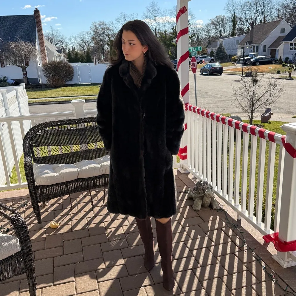 Dubrowsky Perlbinder Fur Coat Womens Size 8 Brown Genuine Luxury Vintage Winter Size M - Image 10