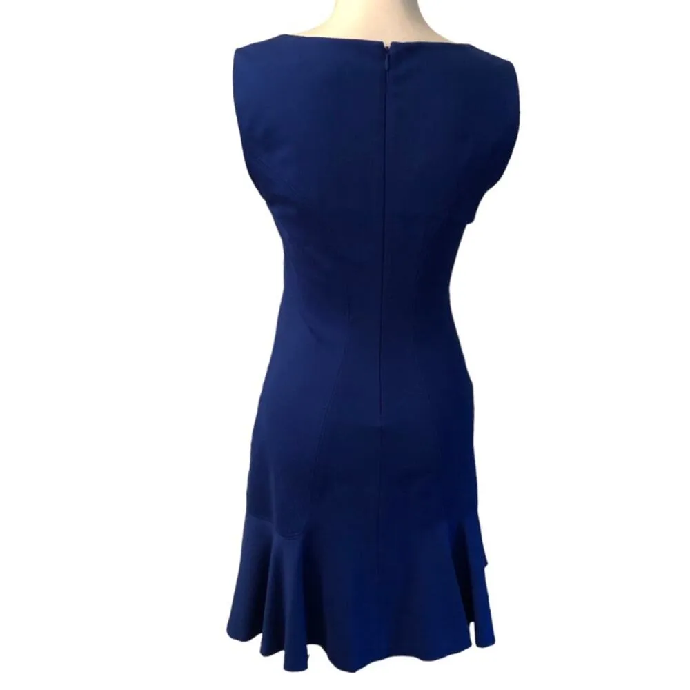 Diane Von Furstenberg Size 4 Carla Dress Sleeveless Flared Hem Blue - Image 3