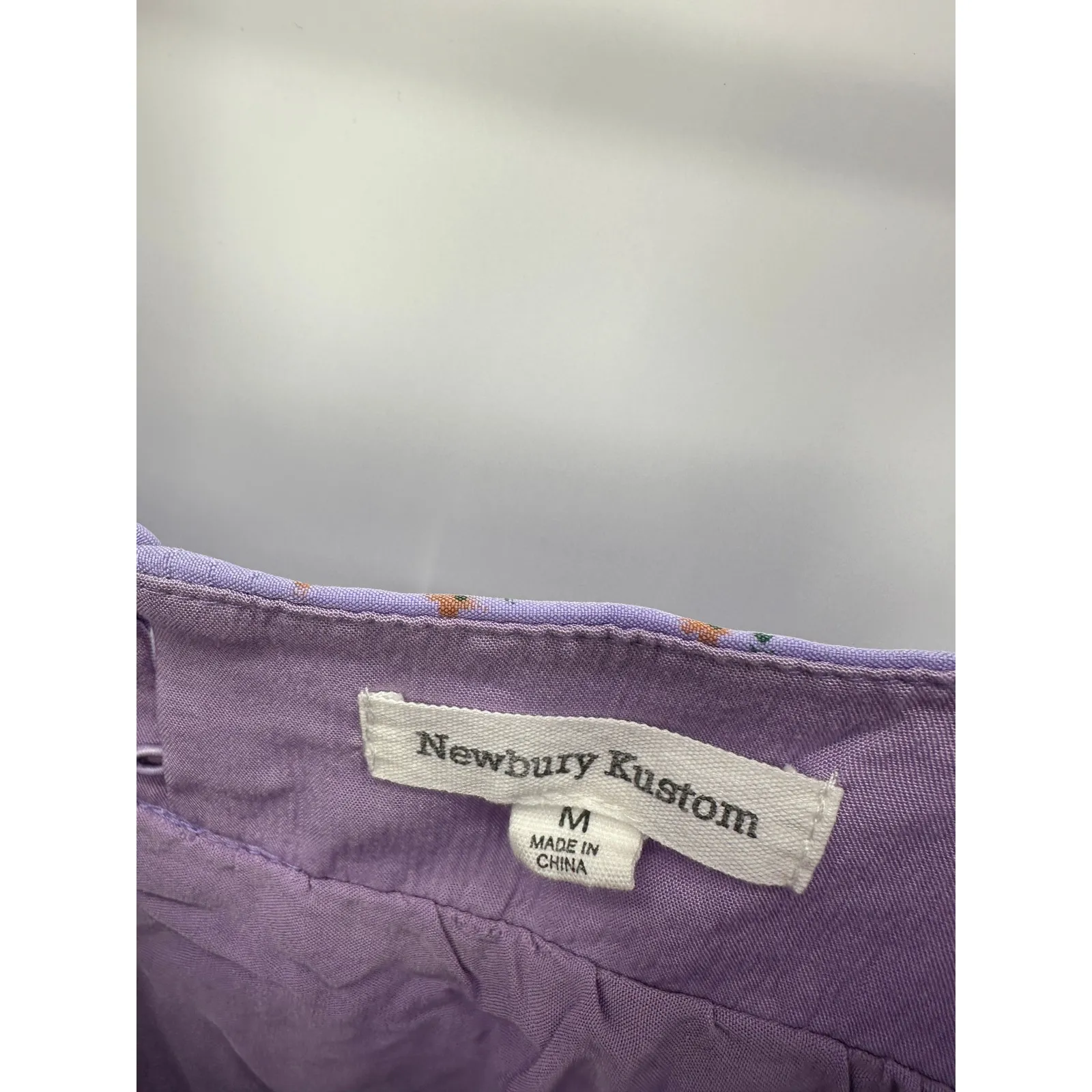 Newbury Kustom Tank Top Women Sz M Purple Floral Dainty Ruffle Boxy Boho Cottage - Image 5