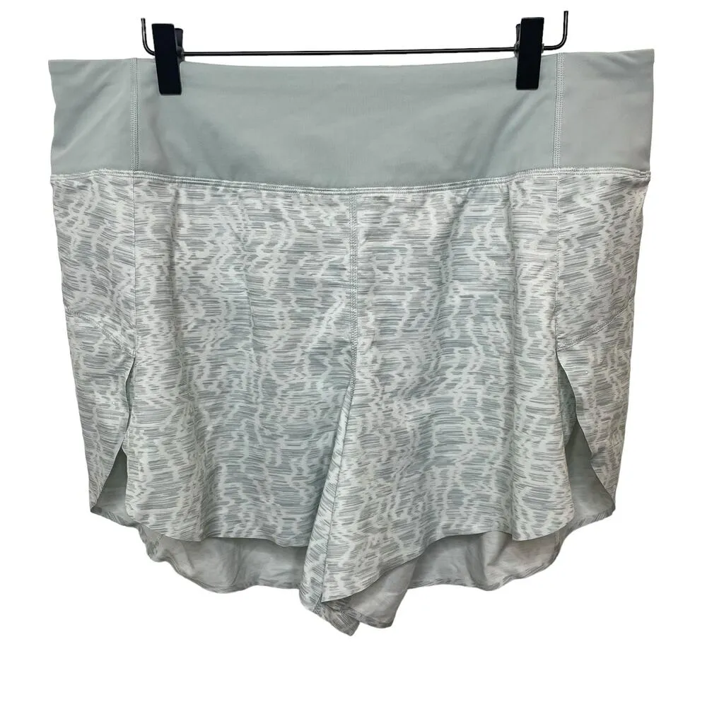 NEW Athleta Printed Run With It 4.5” Short Verve Horizon Gray White Womens 1X - Image 3