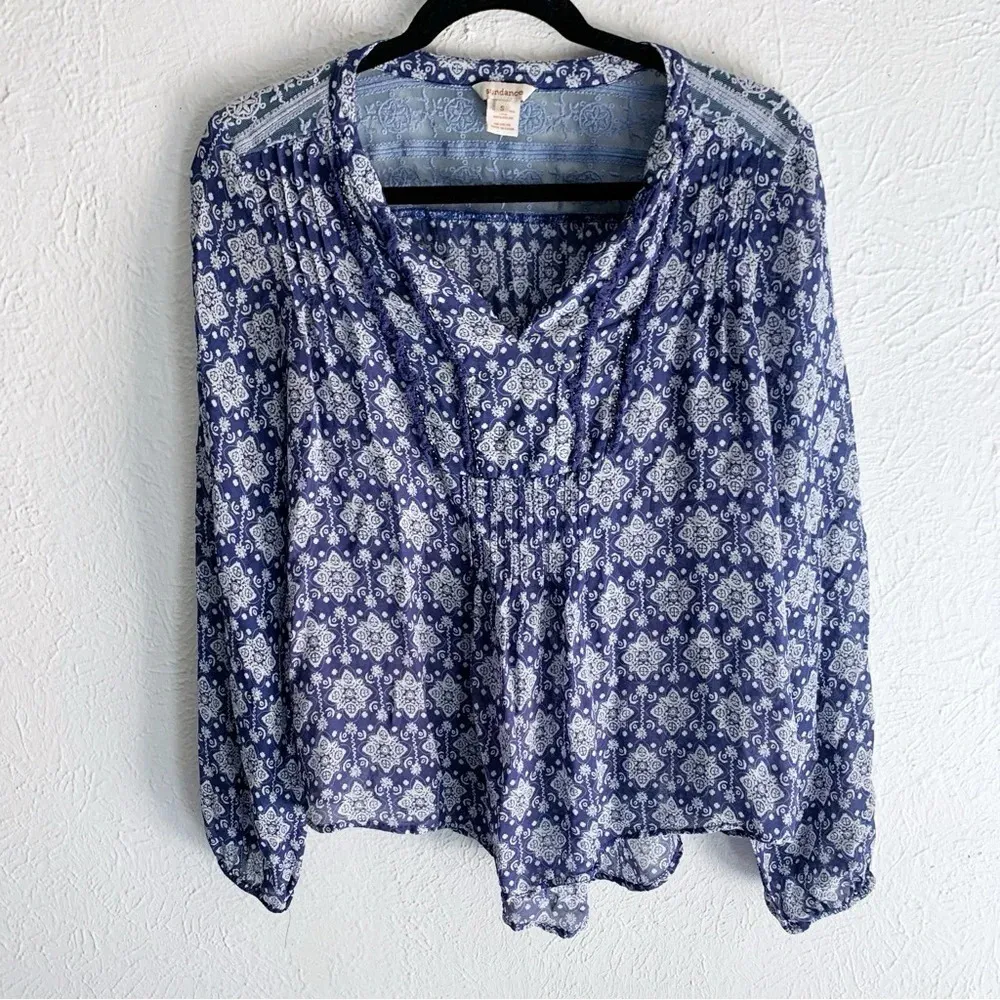 Sundance La Provence Top Sz Small Blue White - Image 2